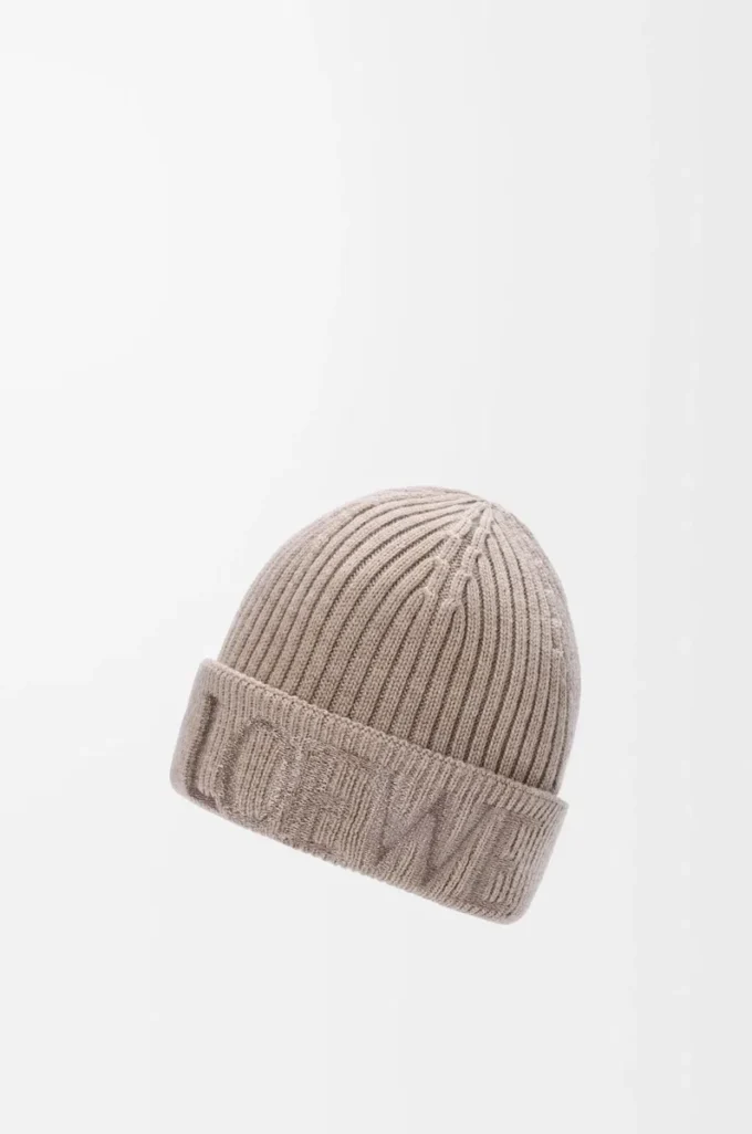 Berretto LOEWE in lana beige scuro