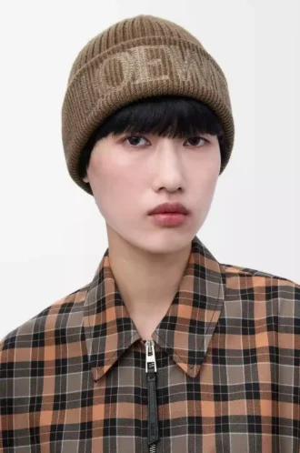 Berretto LOEWE in lana marrone chiaro