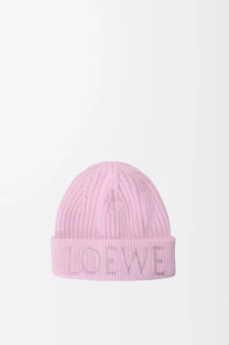 Berretto LOEWE in lana rosa chiaro