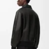 Bomber in pelle di agnello nappa Nero