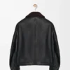 Bomber in pelle di agnello nappa Nero/Marrone