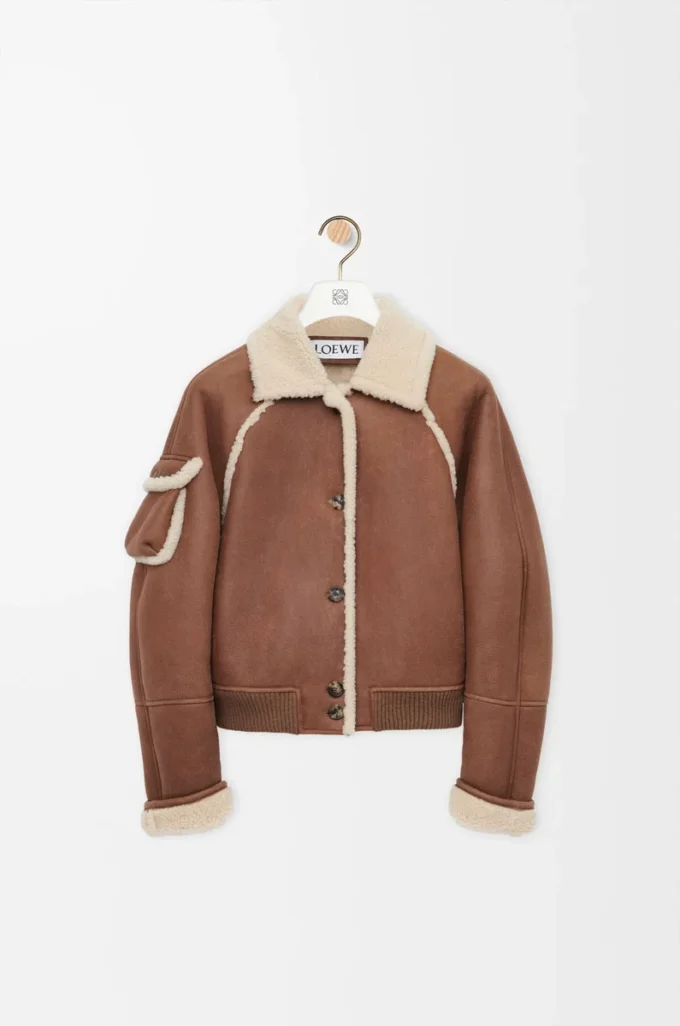 Bomber in shearling marrone Bomber in shearling marrone