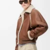 Bomber in shearling marrone Bomber in shearling marrone
