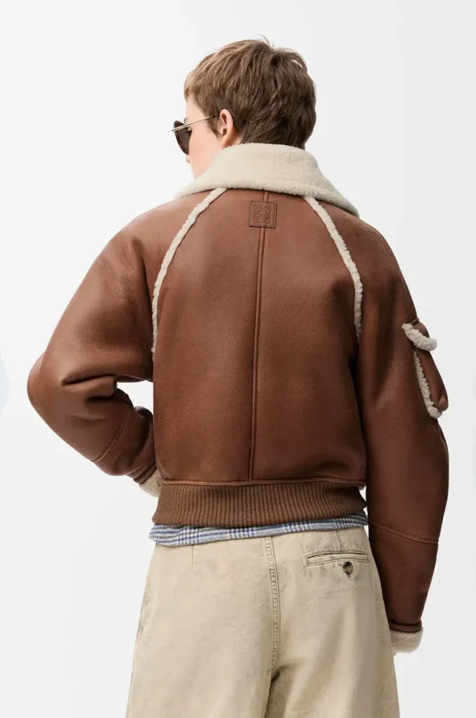 Bomber in shearling marrone Bomber in shearling marrone