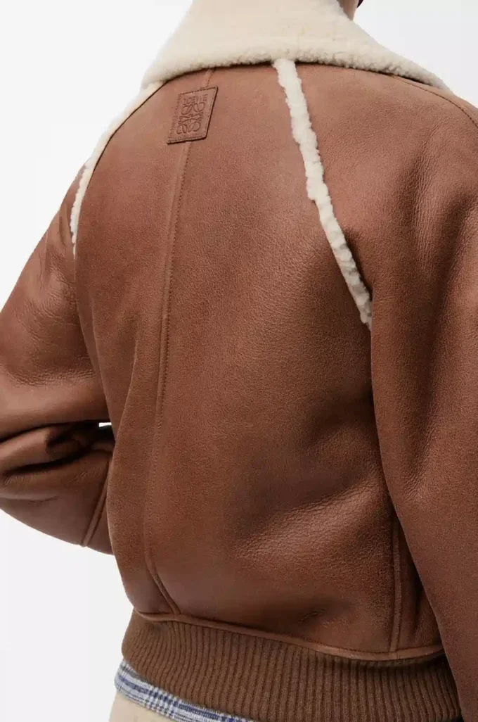 Bomber in shearling marrone Bomber in shearling marrone