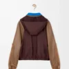 Bomber in nylon, pelle di agnello nappa e pelle di vitello scamosciata Marrone Bomber in nylon, pelle di agnello nappa e pelle di vitello scamosciata Marrone