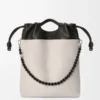 Borsa a mano Flamenco in morbida pelle di agnello nappa Light Ghost/Black Borsa a mano Flamenco in morbida pelle di agnello nappa Light Ghost/Black