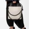 Borsa a mano Flamenco in morbida pelle di agnello nappa Light Ghost/Black Borsa a mano Flamenco in morbida pelle di agnello nappa Light Ghost/Black