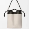 Borsa a mano Flamenco in morbida pelle di agnello nappa Light Ghost/Black Borsa a mano Flamenco in morbida pelle di agnello nappa Light Ghost/Black