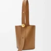 Borsa a secchiello Pebble media in morbida pelle di vitello Oak