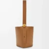 Borsa a secchiello Pebble media in morbida pelle di vitello Oak