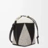 Borsa a secchiello Small Treasure Bako in jacquard di tela e pelle di vitello Naturale/Nero Borsa a secchiello Small Treasure Bako in jacquard di tela e pelle di vitello Naturale/Nero
