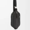 Borsa a tracolla convertibile in classica pelle di vitello Nero