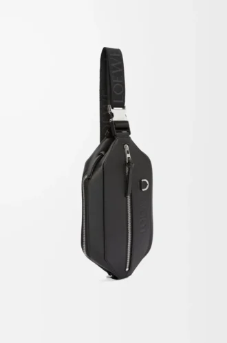 Borsa a tracolla convertibile in classica pelle di vitello Nero