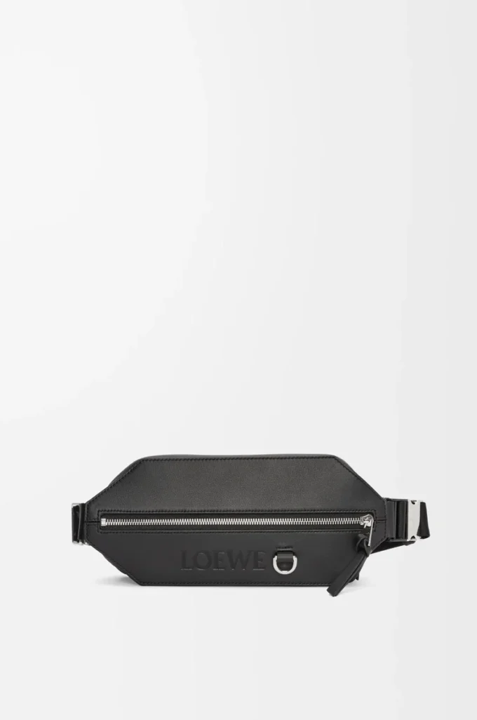 Borsa a tracolla convertibile in classica pelle di vitello Nero