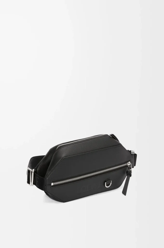 Borsa a tracolla convertibile in classica pelle di vitello Nero