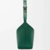 Borsa a tracolla Cubi in morbida pelle di vitello liscia e jacquard Evergreen