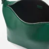 Borsa a tracolla Cubi in morbida pelle di vitello liscia e jacquard Evergreen