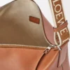 Borsa a tracolla Cubi in morbida pelle di vitello liscia e jacquard marrone chiaro