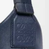 Borsa a tracolla Cubi piccola in morbida pelle di vitello liscia e jacquard Deep Navy