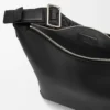 Borsa a tracolla Cubi piccola in morbida pelle di vitello liscia e jacquard nero