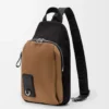 Borsa a tracolla Flex in tela e pelle scamosciata Nero/Oro scuro