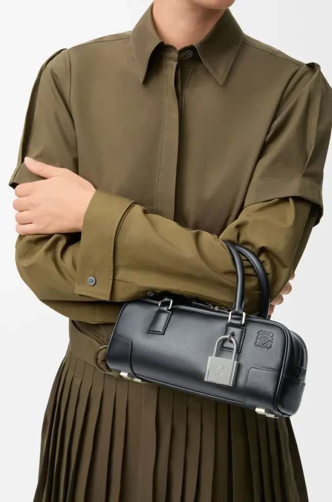 Borsa Amazona 23 corta in pelle di vitello lucida Nero Borsa Amazona 23 corta in pelle di vitello lucida Nero