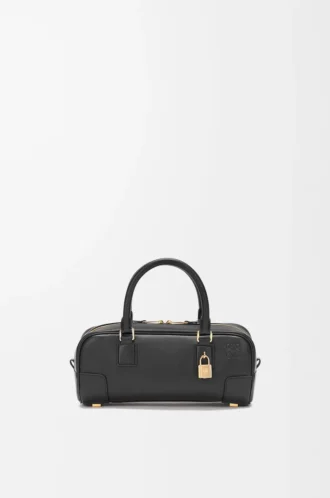Borsa Amazona 23 corta in pelle di vitello nappa Nero