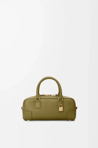 Borsa Amazona 23 corta in pelle di vitello nappa Olive