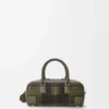 Borsa Amazona 23 corta in pelle scamosciata tartan e pelle di vitello nappa Kaki/Verde Borsa Amazona 23 corta in pelle scamosciata tartan e pelle di vitello nappa Kaki/Verde
