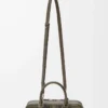 Borsa Amazona 23 corta in pelle scamosciata tartan e pelle di vitello nappa Kaki/Verde Borsa Amazona 23 corta in pelle scamosciata tartan e pelle di vitello nappa Kaki/Verde