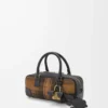 Borsa Amazona 23 corta in pelle scamosciata tartan e pelle di vitello nappa Tan/Black Borsa Amazona 23 corta in pelle scamosciata tartan e pelle di vitello nappa Tan/Black