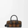 Borsa Amazona 23 corta in pelle scamosciata tartan e pelle di vitello nappa Tan/Black Borsa Amazona 23 corta in pelle scamosciata tartan e pelle di vitello nappa Tan/Black