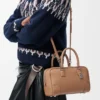 Borsa Amazona 23 in morbida pelle di vitello martellata color moka Borsa Amazona 23 in morbida pelle di vitello martellata color moka