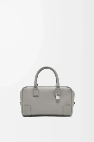 Borsa Amazona 23 in morbida pelle di vitello martellata grigio perla