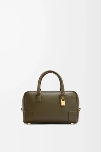 Borsa Amazona 23 in pelle di vitello nappa Dark Khaki