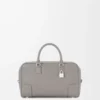 Borsa Amazona 28 in morbida pelle di vitello martellata grigio perla