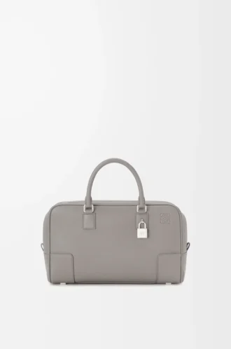 Borsa Amazona 28 in morbida pelle di vitello martellata grigio perla