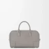 Borsa Amazona 28 in morbida pelle di vitello martellata grigio perla