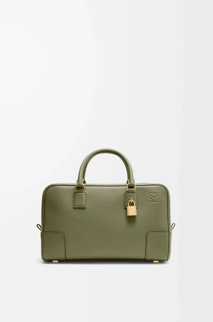 Borsa Amazona 28 in pelle di vitello nappa verde avocado Borsa Amazona 28 in pelle di vitello nappa verde avocado