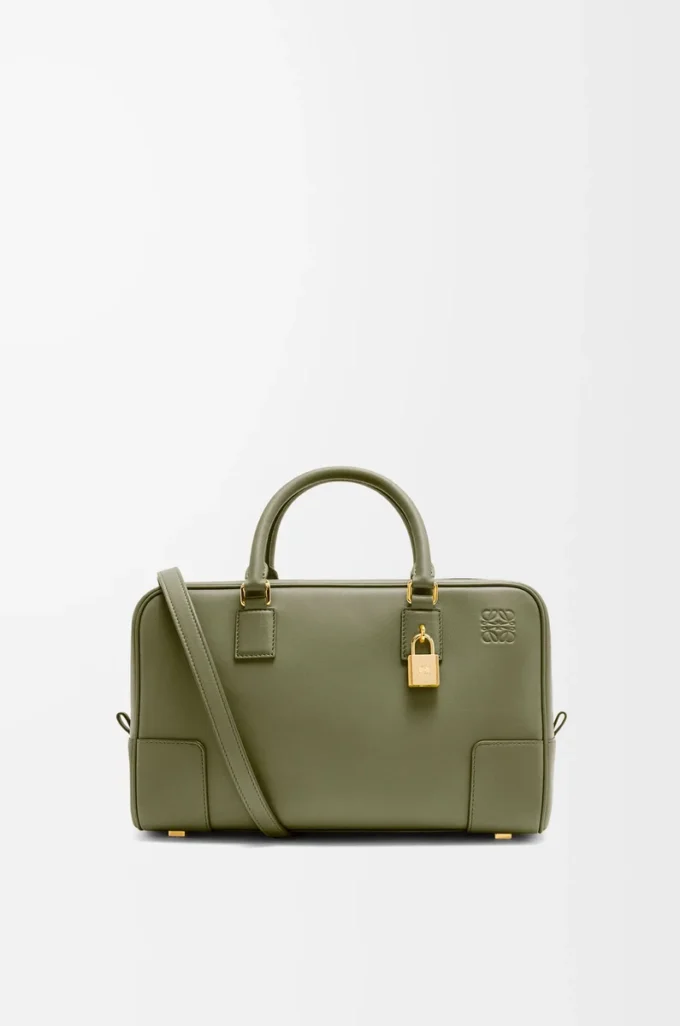 Borsa Amazona 28 in pelle di vitello nappa verde avocado Borsa Amazona 28 in pelle di vitello nappa verde avocado