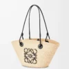 Borsa Anagram Basket piccola in palma iraca e pelle di vitello Naturale/Nero Borsa Anagram Basket piccola in palma iraca e pelle di vitello Naturale/Nero