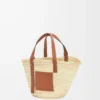 Borsa Basket in foglia di palma e pelle di vitello Naturale/Tan Borsa Basket in foglia di palma e pelle di vitello Naturale/Tan
