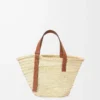 Borsa Basket in foglia di palma e pelle di vitello Naturale/Tan Borsa Basket in foglia di palma e pelle di vitello Naturale/Tan