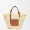 Borsa Classic Basket grande in foglie di palma e pelle di vitello Naturale/Tan Borsa Classic Basket grande in foglie di palma e pelle di vitello Naturale/Tan