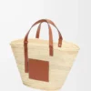 Borsa Classic Basket grande in foglie di palma e pelle di vitello Naturale/Tan Borsa Classic Basket grande in foglie di palma e pelle di vitello Naturale/Tan