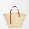 Borsa Classic Basket grande in foglie di palma e pelle di vitello Naturale/Tan Borsa Classic Basket grande in foglie di palma e pelle di vitello Naturale/Tan