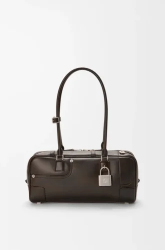 Borsa corta Panta Amazona 31 in pelle di vitello lucida Vintage Brown