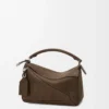 Borsa Featherlight Puzzle piccola in nubuck granulato Tundra