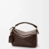 Borsa Featherlight Puzzle piccola in pelle di agnello nappa Dark Chestnut Borsa Featherlight Puzzle piccola in pelle di agnello nappa Dark Chestnut